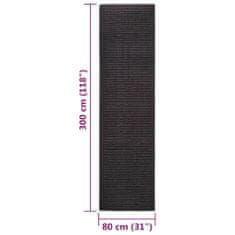 shumee fekete természetes szizálszőnyeg 80x300 cm