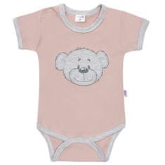 NEW BABY BrumBrum Régi rózsaszín szürke rövid ujjú pamut bodysuit - 80 (9-12m)