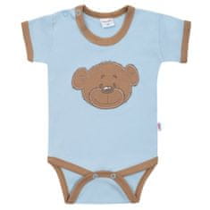 NEW BABY BrumBrum kék barna rövid ujjú bodysuit - 80 (9-12m)