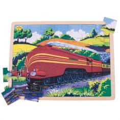 Bigjigs Toys Wooden Puzzle Historical Train The Duchess of Hamilton 35 darabos történelmi vonat