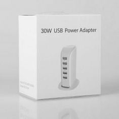 DUDAO A5EU töltő 5x USB 25W, fehér