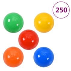 Vidaxl többszínű gyerekjátszósátor 250 labdával 255 x 80 x 100 cm 3107727