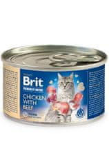 Brit Premium Cat by Nature konzervek Csirke és marhahús 200g