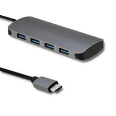 Qoltec Adapter USB 3.1 Type C férfi/4 x USB 3.0 női | egyenáramú női adapter