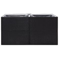 shumee fekete polyrattan kerti ültetőláda 157x80x80 cm