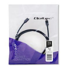 Qoltec USB 2.0 C típusú férfi kábel | USB 2.0 C típusú férfi kábel | 1,4m | Fekete