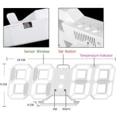 Northix Digitális 3D óra - fehér 