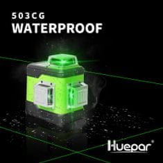 Huepar PRO 503CG 12 vonalas lézer 360 két akkumulátorral