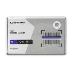 Qoltec Lézeres vonalkódolvasó 1D | CCD | USB | Fekete