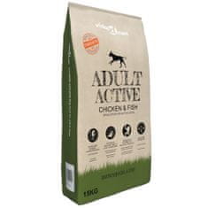 Greatstore 2 db „Adult Active Chicken & Fish” prémium száraz kutyatáp 30kg