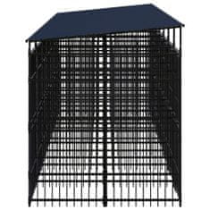 Greatstore acél kültéri kutyakennel tetővel 12,9 m²
