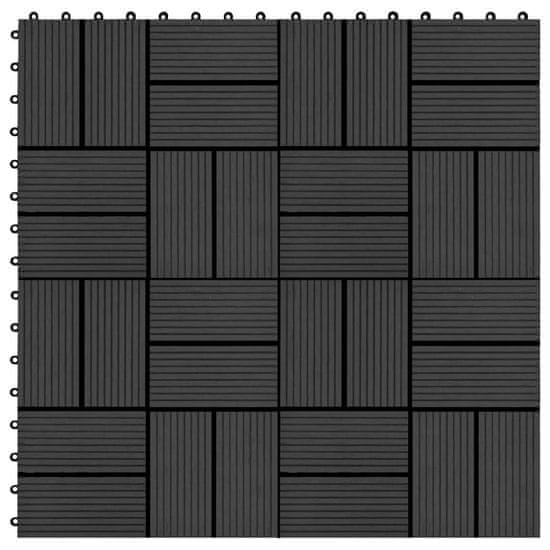 shumee 11 db (1 m2) fekete WPC teraszburkoló lap 30 x 30 cm