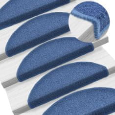 shumee 15 darab kék lépcsőszőnyeg 65 x 24 x 4 cm