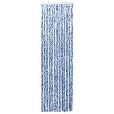 Greatstore kék és fehér zsenília rovarfüggöny 120 x 220 cm