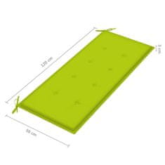 Vidaxl bambusz kerti pad párnával 120 cm 3063887