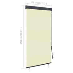 Greatstore krémszínű kültéri roló 80 x 250 cm