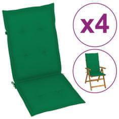 Greatstore 4 db zöld párna kerti székhez 120 x 50 x 3 cm