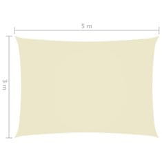 Greatstore krémszínű téglalap alakú oxford-szövet napvitorla 3 x 5 m