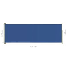 Greatstore kék behúzható oldalsó terasznapellenző 180 x 500 cm
