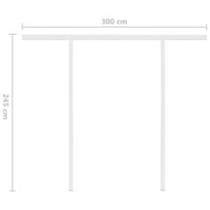 Vidaxl sárga-fehér szélérzékelős és LED-es napellenző 3,5 x 2,5 m 3069933