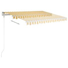 Vidaxl sárga-fehér szélérzékelős és LED-es napellenző 350 x 250 cm 3068893