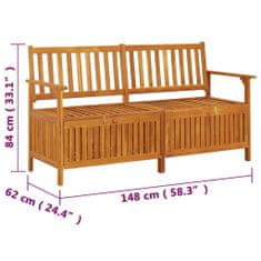 shumee tömör akácfa tárolópad 148 cm