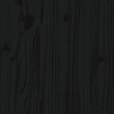 shumee fekete tömör fenyőfa tűzifatartó állvány 108x73x79 cm