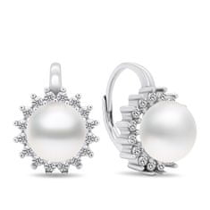 Brilio Silver Lenyűgöző ezüst fülbevaló gyöngyökkel és cirkónium kővel EA418W