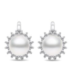 Brilio Silver Lenyűgöző ezüst fülbevaló gyöngyökkel és cirkónium kővel EA418W