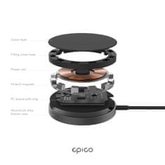 EPICO Epico vezeték nélküli alumínium töltő MagSafe támogatással 9915111900074, ezüst