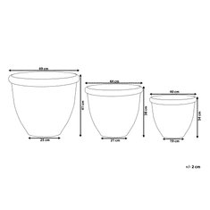 Beliani Barna Virágcserép Háromdarabos Szettben TESALIA