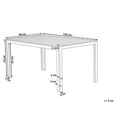 Beliani Alumínium Szürke Kerti Asztal 150 x 90 cm COMO