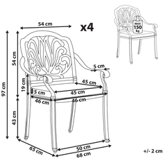 Beliani Barna Kerti Szék Négydarabos Szettben ANCONA
