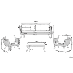 Beliani Dekoratív Rattan Kerti Ülőgarnitúra VITTORIA XL