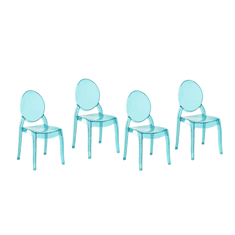 Beliani Áttetsző kék étkező szék szett MERTON