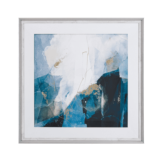 Beliani Absztrakt Mintázatú Kék Fali Kép 60 x 60 cm MONGA