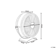 Beliani Asztali Ventilátor Ezüst Színben 24 cm RIBBLE