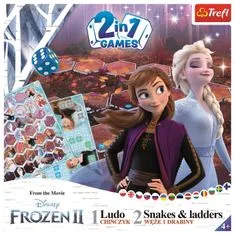 Trefl Játékok Frozen 2, 2v1: Ember, ne haragudj és Kígyók és létrák