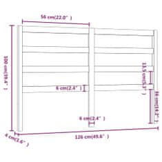 shumee mézbarna tömör fenyőfa ágy fejtámla 126 x 4 x 100 cm