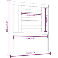 shumee mézbarna tömör fenyőfa ágy fejtámla 81 x 4 x 100 cm