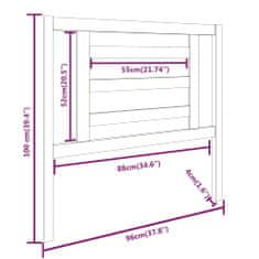 shumee mézbarna tömör fenyőfa ágyfejtámla 96 x 4 x 100 cm