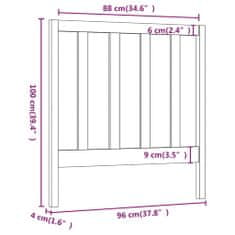 shumee fehér tömör fenyőfa ágyfejtámla 96 x 4 x 100 cm