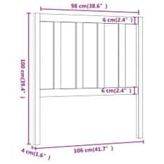 shumee fehér tömör fenyőfa ágyfejtámla 106 x 4 x 100 cm