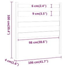 shumee fehér tömör fenyőfa ágyfejtámla 106 x 4 x 100 cm