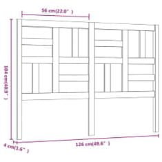 shumee tömör fenyőfa ágyfejtámla 126x4x104 cm