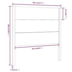 shumee fehér tömör fenyőfa fejtámla 106 x 4 x 100 cm