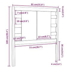 shumee mézbarna tömör fenyőfa fejtámla 81 x 4 x 100 cm