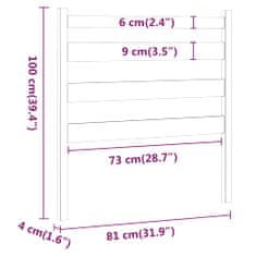 shumee mézbarna tömör fenyőfa ágyfejtámla 81 x 4 x 100 cm