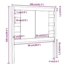 shumee mézbarna tömör fenyőfa fejtámla 106 x 4 x 100 cm