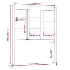 shumee tömör fenyőfa ágyfejtámla 80,5 x 4 x 100 cm